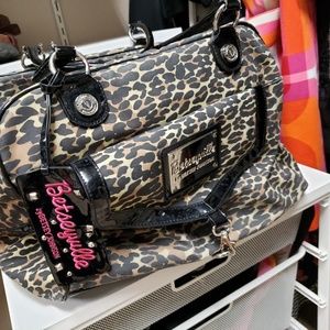 Large Betsey Johnson Purse Cheetah Print